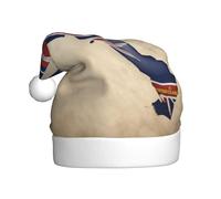 DUWAA Cayman Islands Flag Map01 Print Christmas Hats For Adult, Santa Hat Unisex, Comfort Xmas Hat For New Year Festive Party