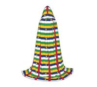 DUWAA Central African Flag Print Medieval Cloak Wizard Robe Cloak With Hood Renaissance Cape Halloween Costume Cosplay Prop