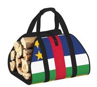 DUWAA Central African Flag Print Wood Baskets with Handle Large Log Store for Fireplace Wear-Resistant Picnic Bags Log Basket