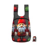 DUWAA Christmas Gnomes Print Portable Daypack, Foldable Lightweight Storage Shoulder Backpack Bag For Travel Hicking Outdoor
