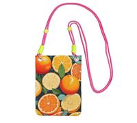 DUWAA Citrus Fruit Pattern Print Crossbody Bag For Women, Shoulder Bag Purse, Travel Sport Mini Phone Bag, Phone Wallet, Fuchusia, One Size