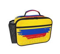 DUWAA Colombian Flag Print Picnic Bag with Mesh Pockets Thermal Lunch Bag for Men Women Perfect for Work Travel Camping