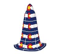 DUWAA Colorado State Flag Print Halloween Costume Clothes Halloween Medieval Costume Cape For Women Men Renaissance Hooded Cloak