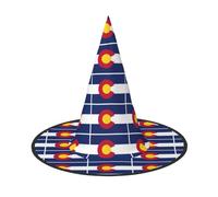 DUWAA Colorado State Flag Print Print Halloween Hanging Witch Hats Costume Accessories, Decorations For Home, Yard, Porch-3pcs