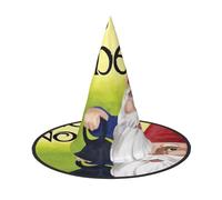 DUWAA Colorful Gnomes Print Print Halloween Hanging Witch Hats Costume Accessories, Decorations For Home, Yard, Porch-3pcs