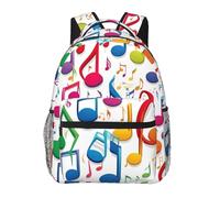 DUWAA Colorful Music Notes 1 Print Camping Backpack Gym Backpack With Adjustable Shoulder Straps Sturdy Work Bag Laptop Rucksack