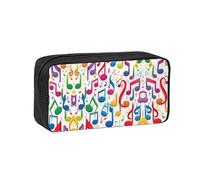 DUWAA Colorful Music Notes 1 Print Pencil Case Large Capacity Pencil Pouch Marker Pen Bag Coin Pouch Office Stationery Organizer