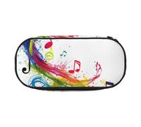 DUWAA Colorful Music Notes print Functional Stationery Pouch Portable Pencil Bags Pencil case, Lightweight Pencil Pouch