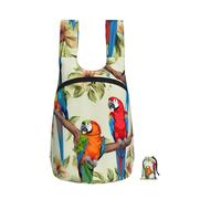 DUWAA Colorful Parrots On Tree Print Packable Backpack 16l Gym Backpack Portable Storage Carry On Backpack Travel Bag For Men Women