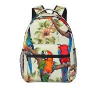 DUWAA Colorful Parrots On Tree Print Rucksack Bag For Men Women High-Capacity Vacuum Backpack Multi-Layer Design Travel Backpack
