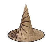 DUWAA Compass Map Nautical Print Witch Hat Witches Hats Halloween Women Adult Wizard Men Costume Cosplay Party Accessory-1pcs