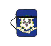 DUWAA Connecticut State Flag Print 26Ã- 20 Cm Large Capacity Bible Cover Case, Study Supplies Tote Bag for Women and Christian