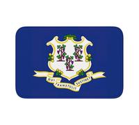 DUWAA Connecticut State Flag Print Rug 60x40cm, Soft Crystal Velvet Carpet With Non-Slip Dots Anti-Curling And Anti-Fraying Edges
