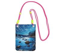 DUWAA Cool Star River Print Small Crossbody Bags For Women Trendy, Phone Purse With Adjustable Strap,For Hiking Travel, Fuchusia, One Size