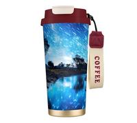 DUWAA Cool Star River Print Stainless Steel Insulated Travel Coffee Mug, Camping Mug,Coffee Tumbler For Men Women