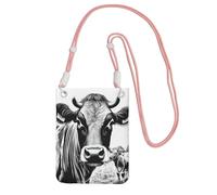 DUWAA Cow Collection Print Crossbody Bag For Women, Shoulder Bag Purse, Travel Sport Mini Phone Bag, Phone Wallet, Pink, One Size