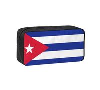 DUWAA Cuban Flag Print Large Capacity Zipper Pencil Case for School Office College, Big Capacity Pencil Bag Holder Adult