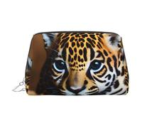 DUWAA Cute Baby Jaguar 1 Print Leather Toiletry Bag For Women Men, Travel Gift Bathroom Shower Toiletries Organizer Bag, Silver, One Size