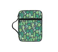 DUWAA Cute Cactus Seamless Illustration Print 26× 20 Cm Large Capacity Bible Cover Case, Study Supplies Tote Bag for Women and Christian