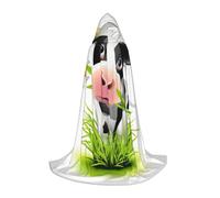 DUWAA Cute Cow Print Halloween Hooded Cloak Cape Medieval Style For Christmas Party, Cosplay Masquerade Costumes