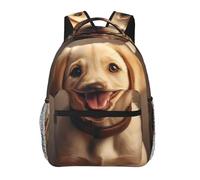 DUWAA Cute Labrador Dog Print Camping Backpack Gym Backpack With Adjustable Shoulder Straps Sturdy Work Bag Laptop Rucksack