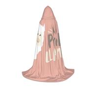 DUWAA Cute Llama Print Medieval Cloak Wizard Robe Cloak With Hood Renaissance Cape Halloween Costume Cosplay Prop