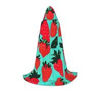 DUWAA Cute Strawberry 1 Print Halloween Hooded Cloak Cape Medieval Style For Christmas Party, Cosplay Masquerade Costumes