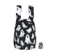 DUWAA Cute White Ghost Halloween Pattern 1 Print Anti-Tear Backpack For Men Women Foldable Shopping Bag Ultra Light Camping Backpack Work Bag