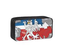 DUWAA Czech Republic Position Flag Map Print Large Capacity Zipper Pencil Case for School Office College, Big Capacity Pencil Bag Holder Adult