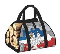 DUWAA Czech Republic Position Flag Map Print Large Fire Wood Sling Carrier with Handles for Easy Transport Carrying and Wood Stove 48×101cm