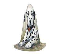 DUWAA Dalmatian Print Halloween Hooded Cloak Cape Medieval Style For Christmas Party, Cosplay Masquerade Costumes