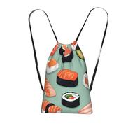 DUWAA Delicious Sushi 1 Print Drawstring Backpack Foldable String Bag Cinch Bag Beach Bag Travel Backpack Anti Tear Gym Bag