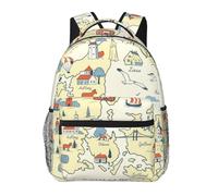 DUWAA Denmark Map With Various Print Rucksack Bag For Men Women High-Capacity Vacuum Backpack Multi-Layer Design Travel Backpack