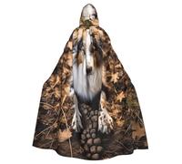 DUWAA Dog Bones Paw Prints Print 59inch Carnival Cape, Unisex Adult Hooded Cloak For Halloween Witch Vampire Wizard Cosplay