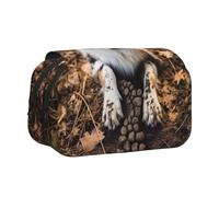 DUWAA Dog Bones Paw Prints print Pen Pencil Case with Zipper Clear Makeup Color Pouch Cosmetics Bag Multi-Purpose Stationary Bag