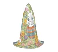 DUWAA Easter Bunny Floral Print Halloween Hooded Cloak Cape Medieval Style For Christmas Party, Cosplay Masquerade Costumes