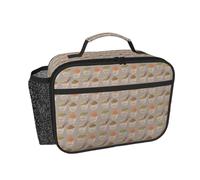 DUWAA Egg Cup Noodle Ramen Print 3 Layer Compact Insulated Lunch Bag, Portable Lunch Box with Mesh Pocket for Adult