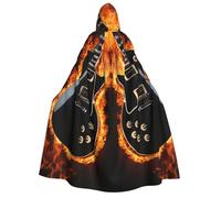 DUWAA electric guitar print Hooded Robe Halloween Cosplay Costume Robe Cloak Cape Wizard Raven Cosplay Costume