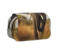 DUWAA Elephant Pictures print Pen Pencil Case with Zipper Clear Makeup Color Pouch Cosmetics Bag Multi-Purpose Stationary Bag, Black, One Size, Morden