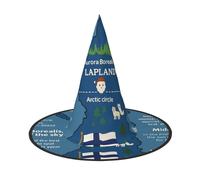 DUWAA Finland Map With Various Feat Print Witch Hat Witches Hats Halloween Women Adult Wizard Men Costume Cosplay Party Accessory-1pcs