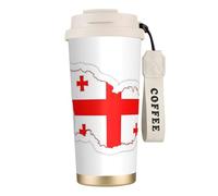 DUWAA Flag Map Of Georgia Print Stainless Steel Insulated Travel Coffee Mug, Camping Mug,Coffee Tumbler For Men Women