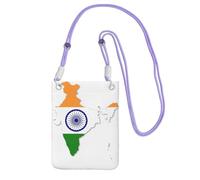 DUWAA Flag Map Of India Print Crossbody Bag For Women, Shoulder Bag Purse, Travel Sport Mini Phone Bag, Phone Wallet, Purple, One Size
