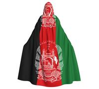 DUWAA Flag Of Afghanistan Print 59inch Carnival Cape, Unisex Adult Hooded Cloak For Halloween Witch Vampire Wizard Cosplay