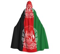 DUWAA Flag of Afghanistan print Hooded Robe Halloween Cosplay Costume Robe Cloak Cape Wizard Raven Cosplay Costume
