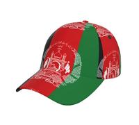 DUWAA Flag of Afghanistan Print Men's Baseball Caps, Adjustable Trucker Hat, Womens Ponytail Hat, Sport Baseball Cap Black