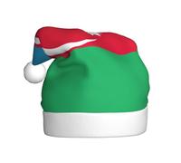 DUWAA Flag Of Azerbaijan Print Christmas Hats For Adult, Santa Hat Unisex, Comfort Xmas Hat For New Year Festive Party