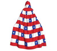 DUWAA Flag of Chile print Men's Cosplay Cloak Robe Costume Halloween Hooded Uniform Medieval Cloak Wizard Robe