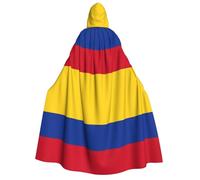 DUWAA Flag of Colombia print Hooded Robe Halloween Cosplay Costume Robe Cloak Cape Wizard Raven Cosplay Costume