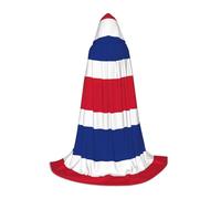DUWAA Flag Of Costa Rica Print Medieval Cloak Wizard Robe Cloak With Hood Renaissance Cape Halloween Costume Cosplay Prop