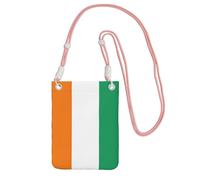 DUWAA Flag Of Cote D'Ivoire Print Crossbody Bag For Women, Shoulder Bag Purse, Travel Sport Mini Phone Bag, Phone Wallet, Pink, One Size